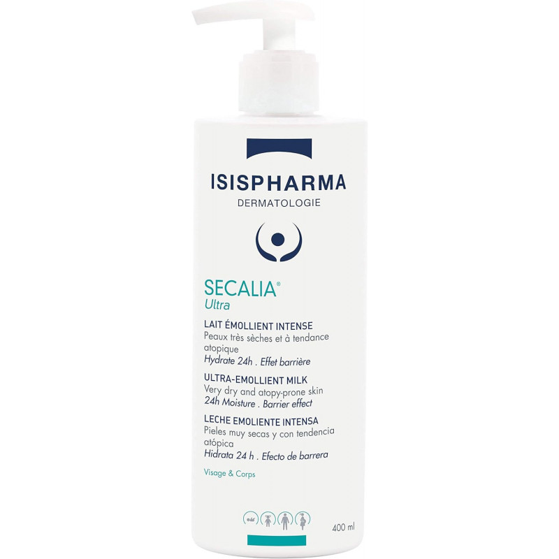 ISISPHARMA SECALIA ULTRA Lait émollient intense, hydratation 24h pour peaux très sèches et à tendance atopique  400ml