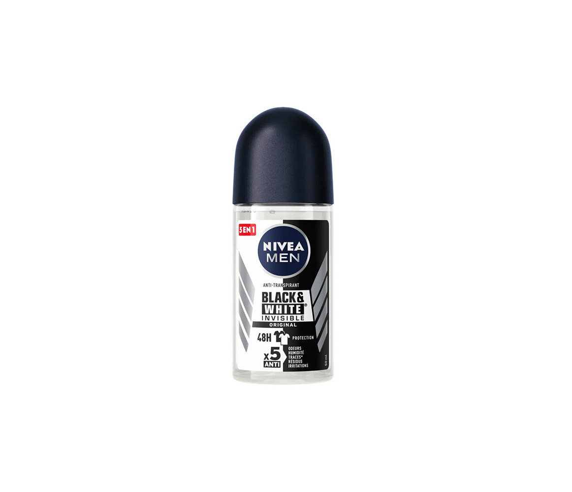 NIVEA Déodorant Anti-Transpirant Homme Bille Black&White Original 50ml