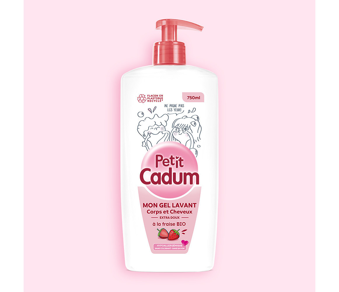 CADUM Gel Douche Corps & Cheveux À La Fraise 750ml