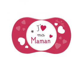 LUC ET LEA "J'aime ma maman" Symmetrical Silicone Pacifier 6 Months and Over