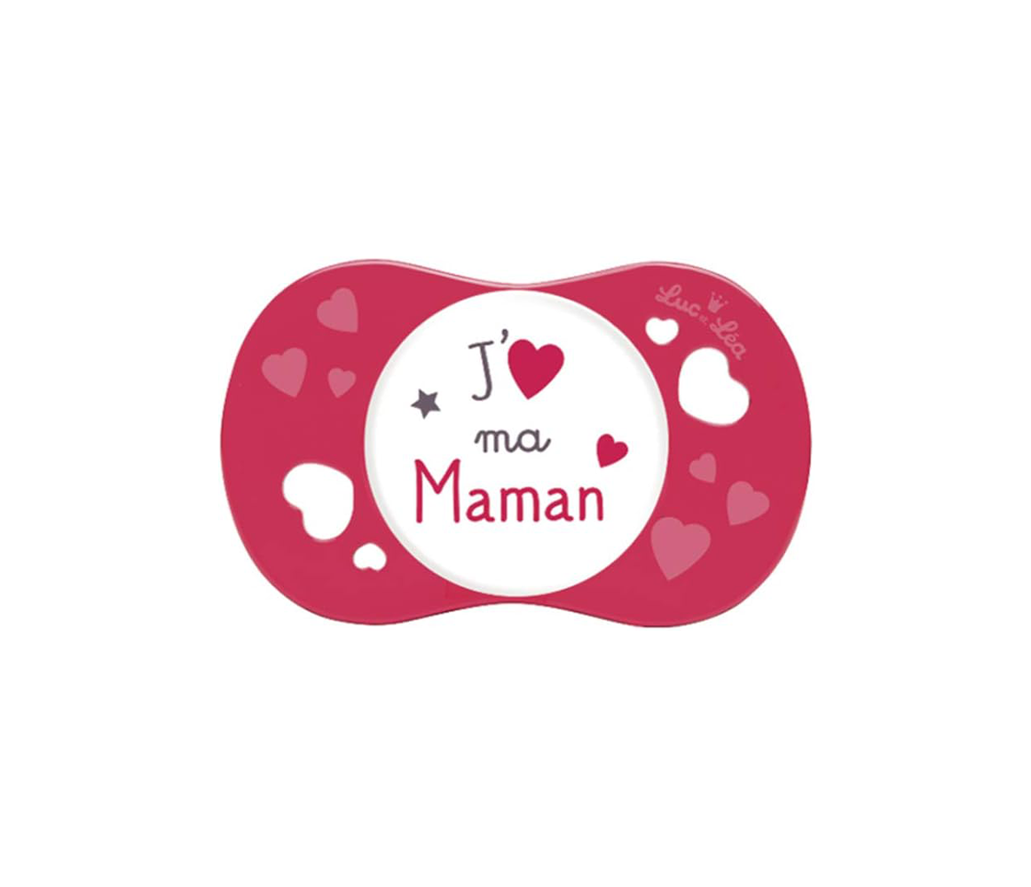 LUC ET LEA "J'aime ma maman" Symmetrical Silicone Pacifier 6 Months and Over