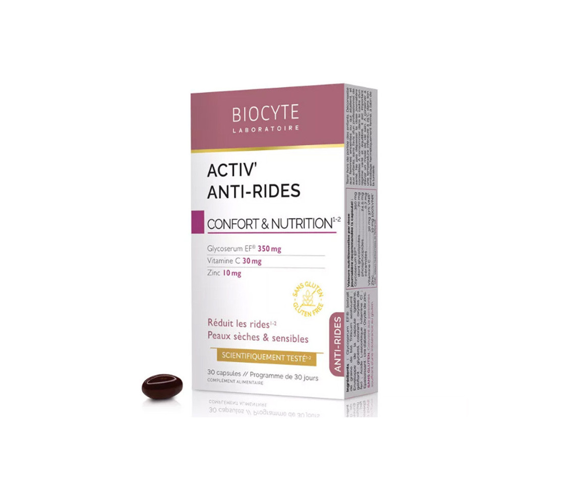 BIOCYTE  Activ' Anti-rides Action anti-rides pour peaux sèches & sensibles - 30 capsules