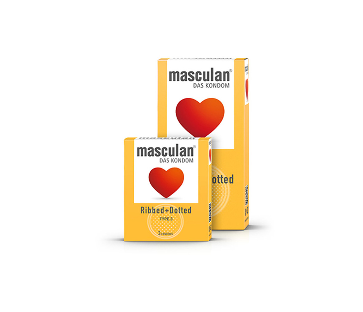 MASCULAN Ribbed + Dotted Type 3 (3 Condoms)