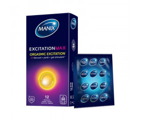 MANIX EXCITATION MAX " Excitation orgasmique "  (12 Préservatifs)