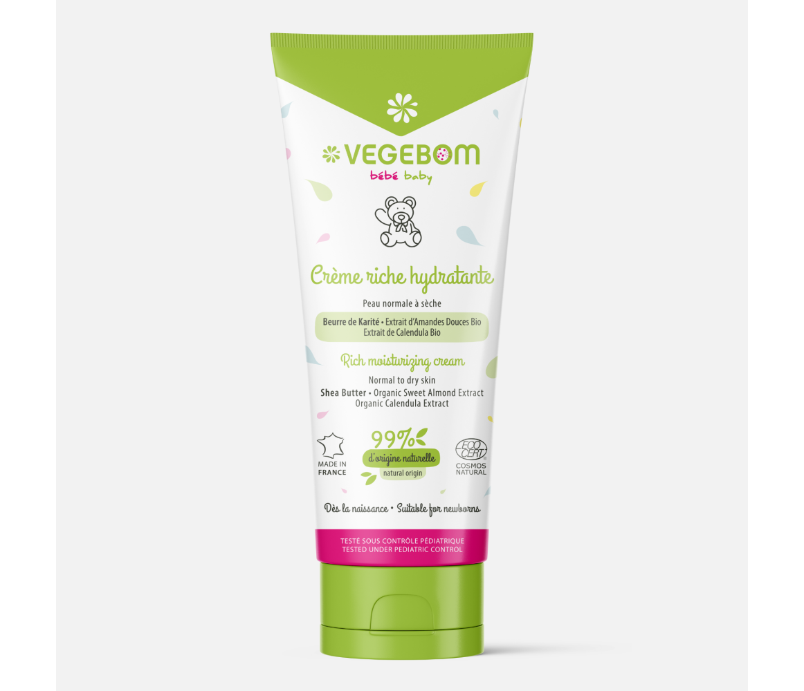 VEGEBOM Crème Riche Hydratante pour peau normale à sèche  Tube 200ml