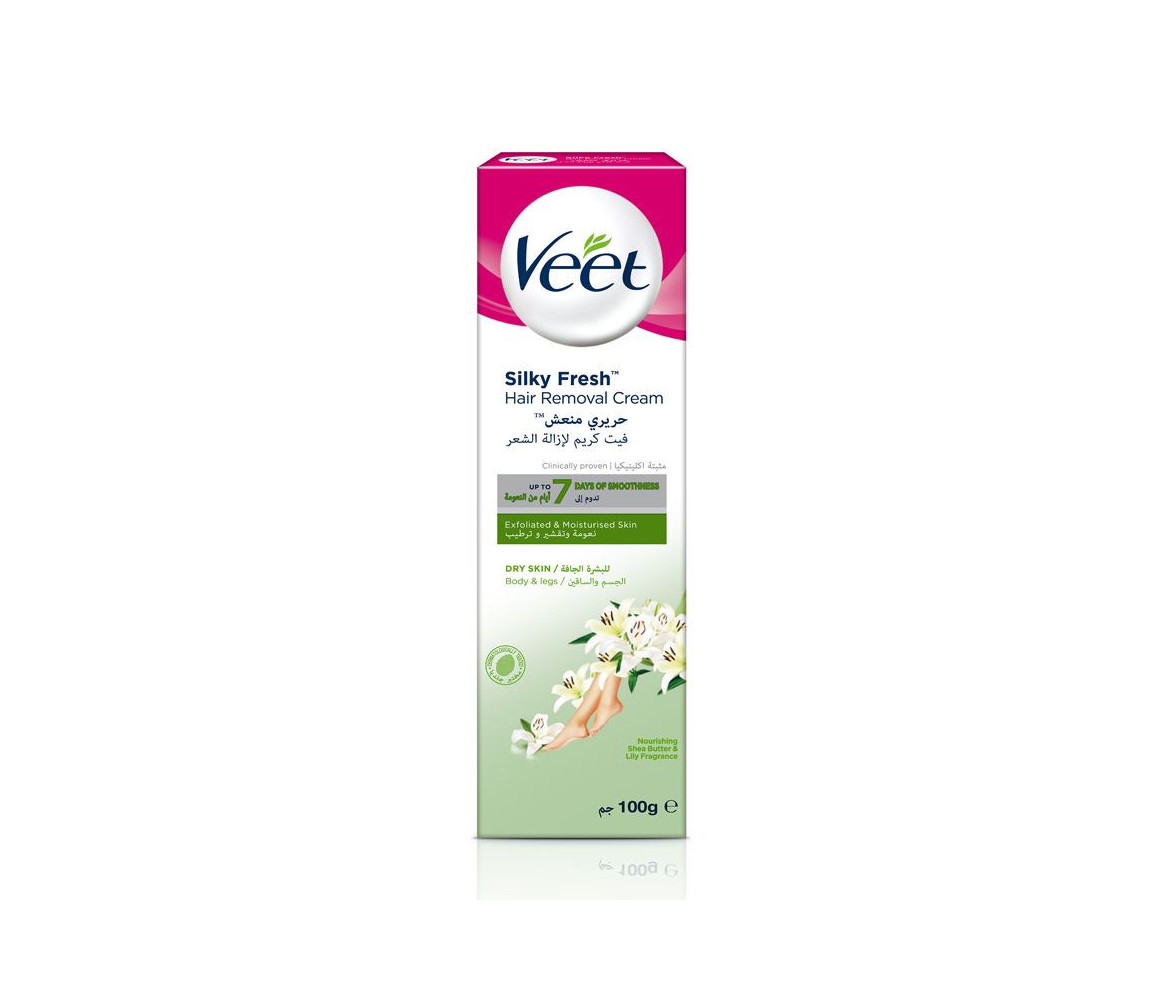 VEET SILKY FRESH Crème Dépilatoire pour peaux sèches 100ml