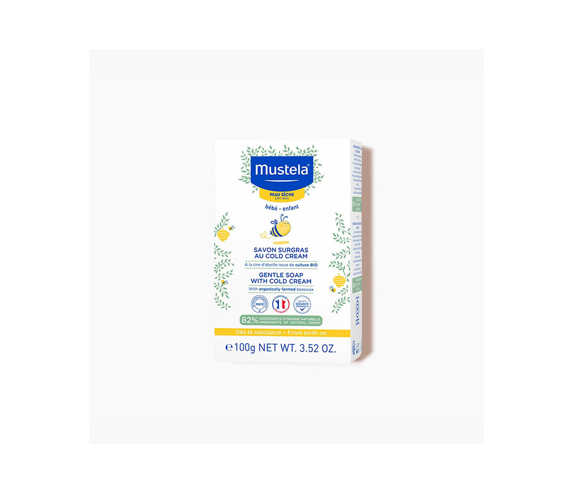 MUSTELA Savon Surgras au Cold Cream à la Cire d'Abeille 100g