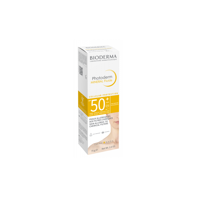 BIODERMA Photoderm MINERAL Fluide SPF50+ pour peaux allergiques 75g