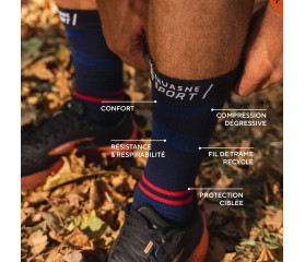 THUASNE SPORT Chaussettes de compression mi-mollet Run/Trail UP ACTIV