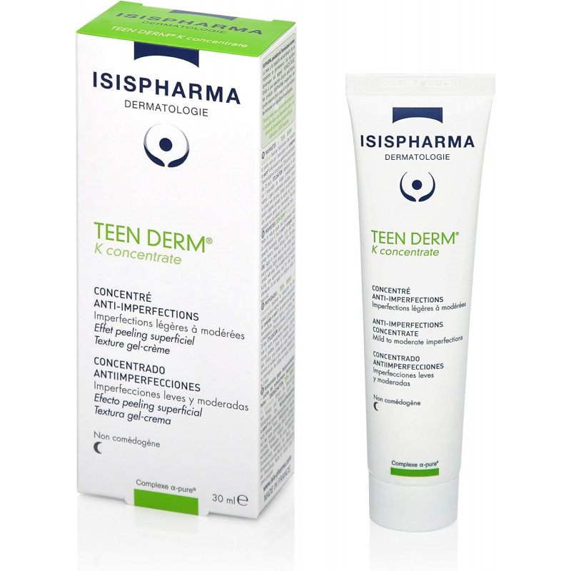 ISISPHARMA TEEN DERM K CONCENTRATE Concentré Anti-Imperfections Effet Peeling Superficiel, Réduit les Points Noirs 30ml