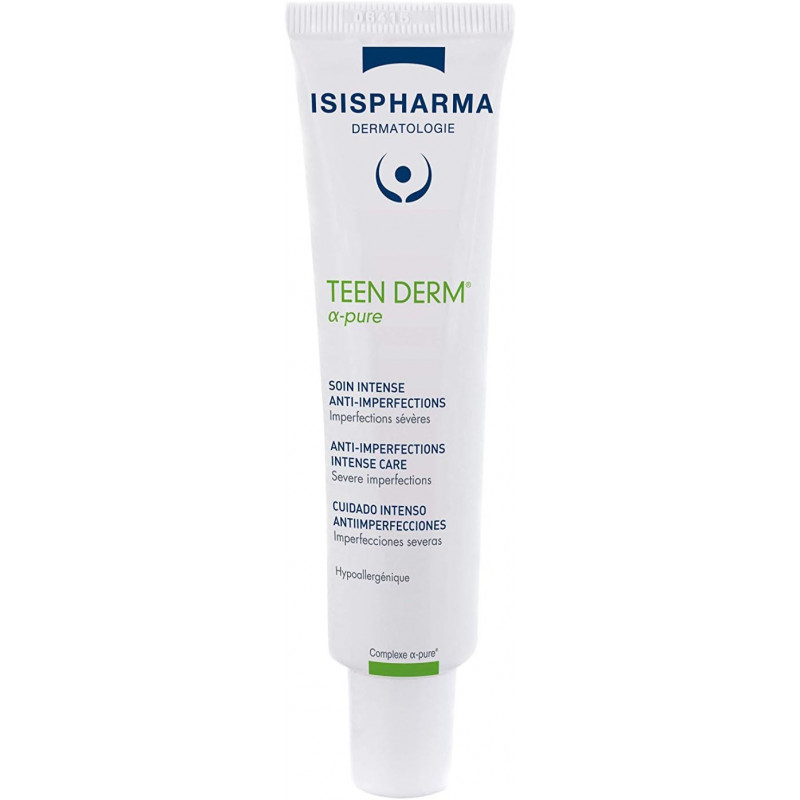 ISISPHARMA TEEN DERM α-pure Soin Anti-Imperfections Sévères purifie et Apaise pour peaux mixtes à grasses 30ml