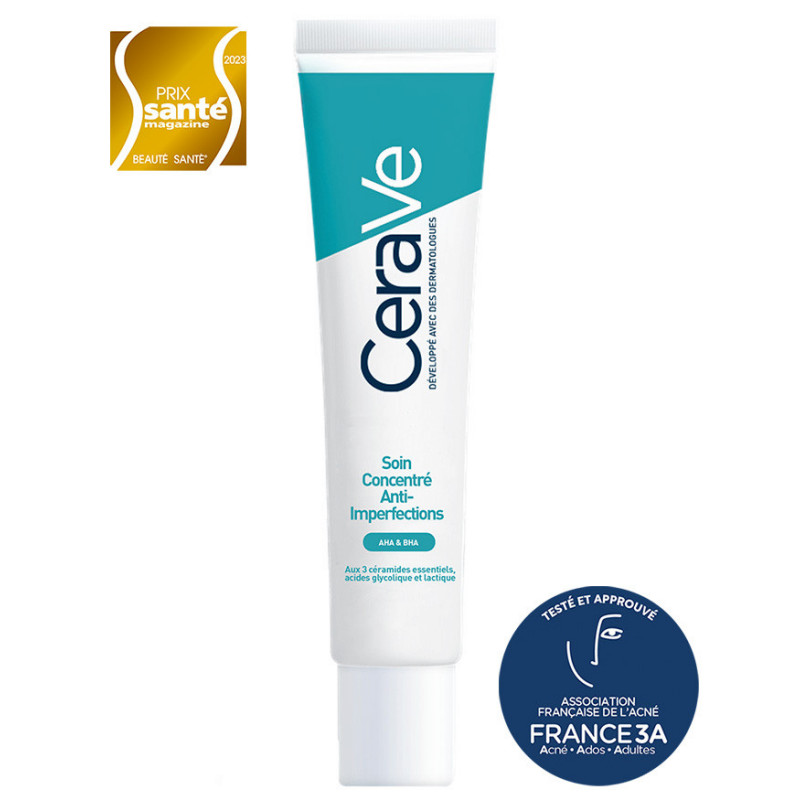 CERAVE AHA & BIA Soin Concentre Anti-Imperfections pour peaux à imperfections et à tendance acnéique 40ml