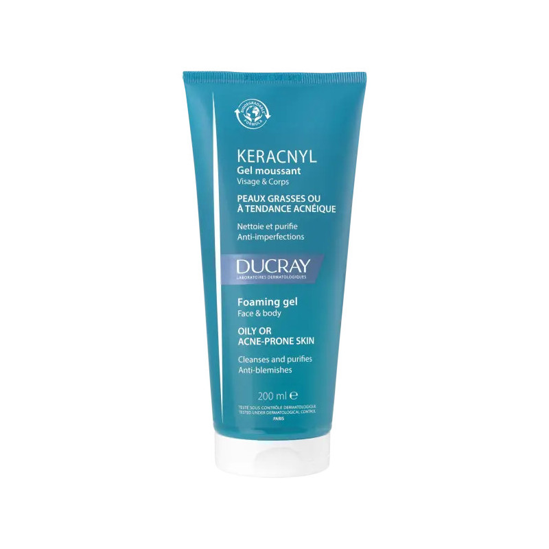 DUCRAY KERACNYL Foaming face & body gel tube 200ml