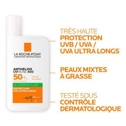 LA ROCHE-POSAY ANTHELIOS FLUIDE OIL CONTROL UVMUNE 400 avec parfum  SPF50+ 50ml