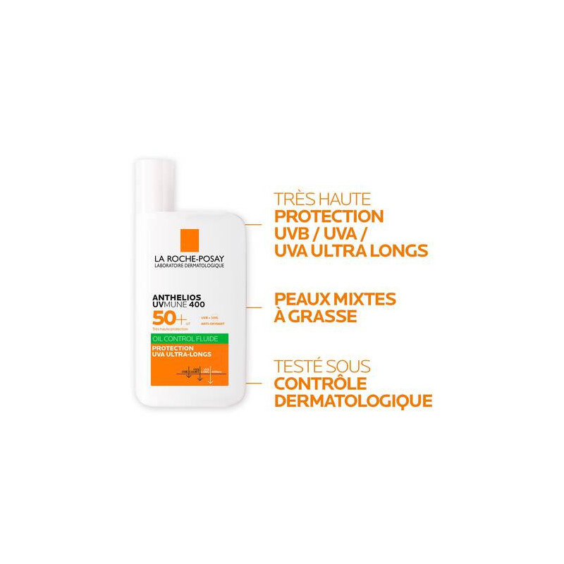 LA ROCHE-POSAY ANTHELIOS FLUIDE OIL CONTROL UVMUNE 400 avec parfum  SPF50+ 50ml