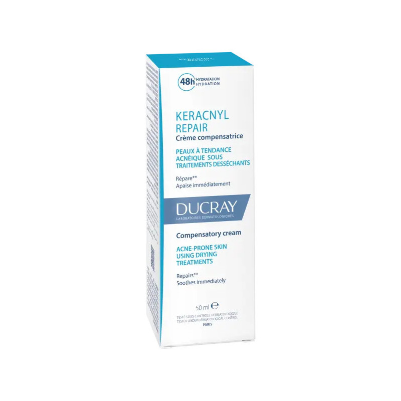 DUCRAY KERACNYL REPAIR Crème hydratante peaux à tendances acnéique tube 50ml