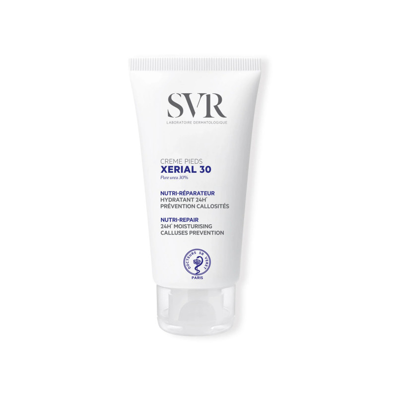 SVR XERIAL 30 Crème pieds Nutri-réparateur hydratant 24H prévention callosités 50ml