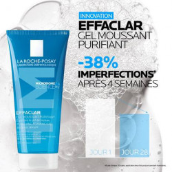 LA ROCHE-POSAY EFFACLAR Gel moussant purifiant nettoyant peau grasse tube 300ml