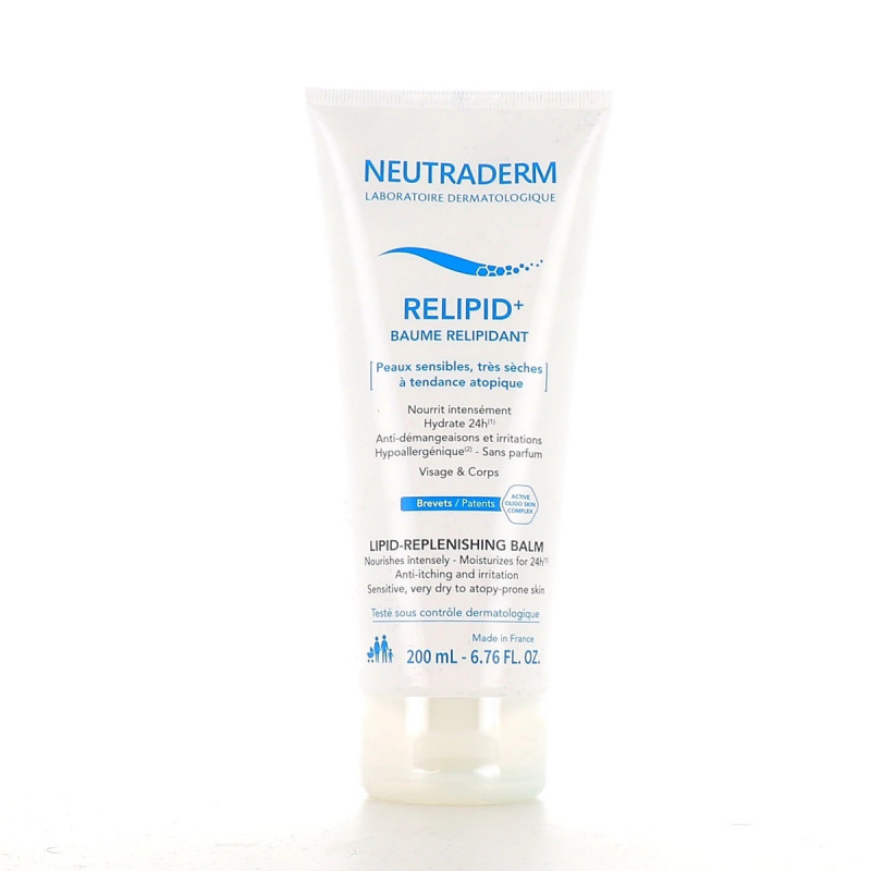 NEUTRADERM RELIPID+ Baume relipidant  pour peaux sensibles, très sèches à tendance atopique Tube 200ml