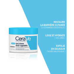 CERAVE Crème Anti-Rugosités à l’Acide Salicylique pour peaux sèches, rugueuses et squameuses 340g