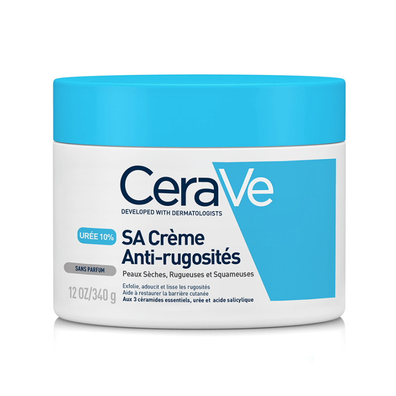 CERAVE Crème Anti-Rugosités à l’Acide Salicylique pour peaux sèches, rugueuses et squameuses 340g