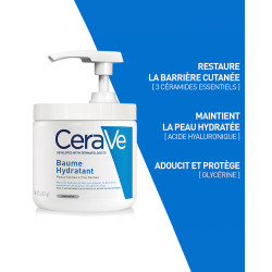 CERAVE Baume Hydratant sans parfum, non comédogène pour peaux sèches à très sèches 454g