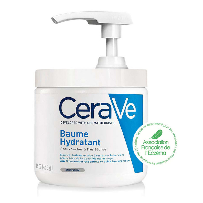 CERAVE Baume Hydratant sans parfum, non comédogène pour peaux sèches à très sèches 454g