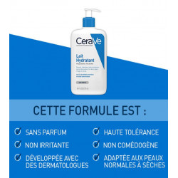 CERAVE Lait Hydratant sans parfum, non comédogène ,  pour peaux normales à sèches  473ml