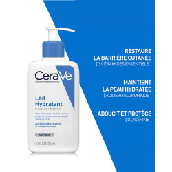 CERAVE Lait Hydratant sans parfum, non comédogène ,  pour peaux normales à sèches  473ml