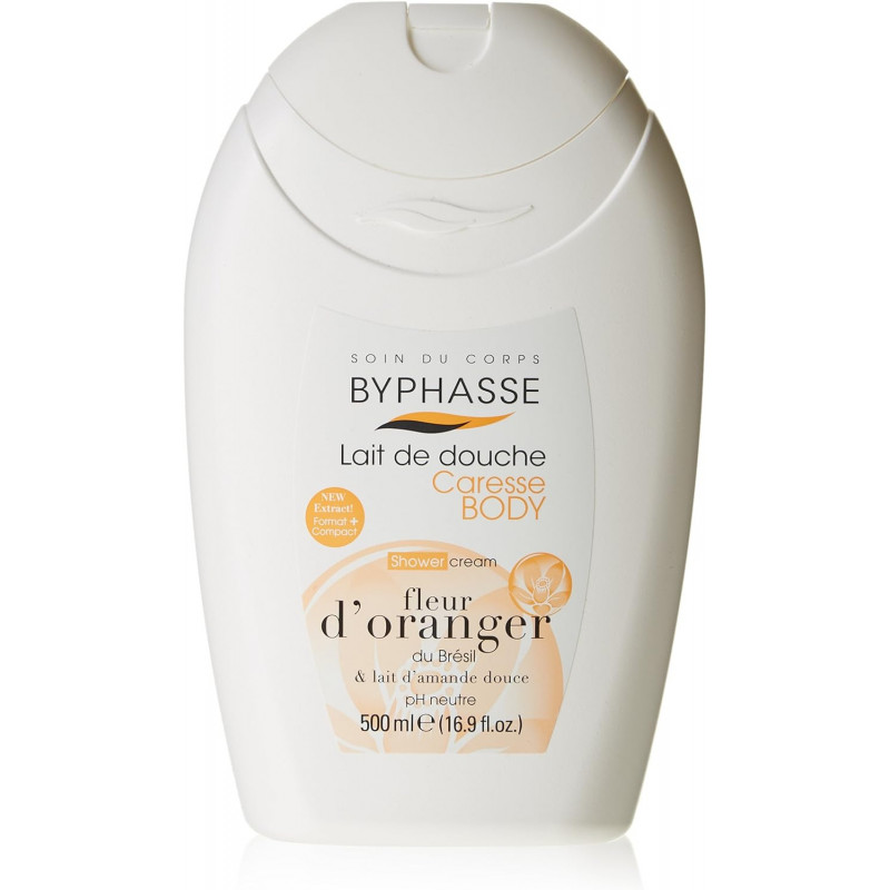 BYPHASE Caresse lait de douche fleur d’oranger et lait d’amande douce pour tous types de peaux 500 ml